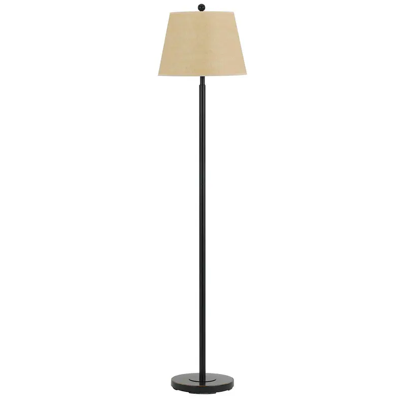 Bronze Traditional Shaped Floor Lamp With Tan Square Shade By Homeroots
