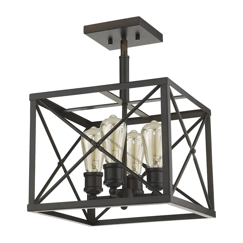 Brooklyn 4-Light Oil-Rubbed Bronze Convertible Pendant By Homeroots