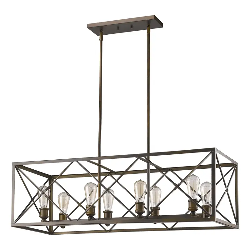Brooklyn 8-Light Oil-Rubbed Bronze Island Pendant With Metal Framework Shade By Homeroots