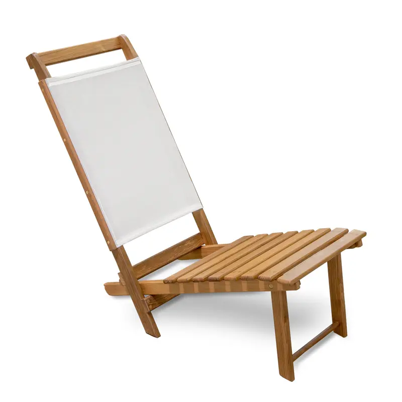 Brown and Natural Wood Solid Wood Outdoor Deck Chair By Homeroots