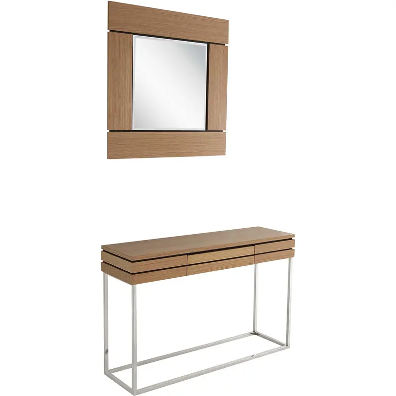 Brown and Silver Wood Frame Console Table With Drawer By Homeroots