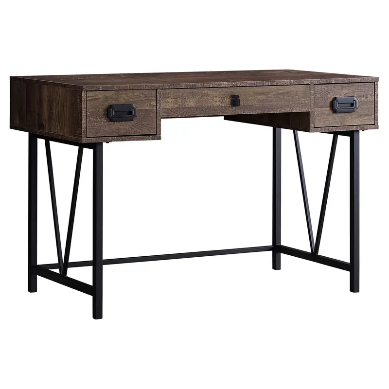 Brown Black Particle Board Hollow Core Metal Computer Desk By Homeroots - 333513