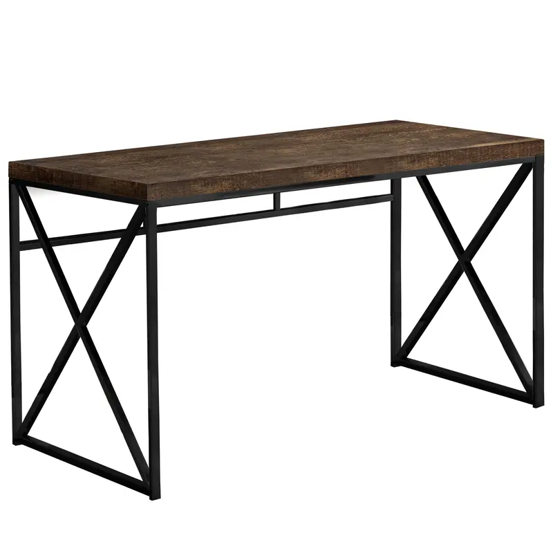 Brown Black Particle Board Metal Computer Desk By Homeroots - 333547