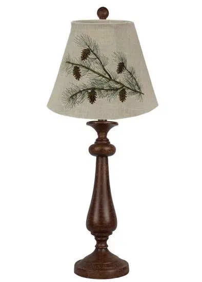 Brown Candlestick Forest Pinecone Tree Shade Table Lamp By Homeroots