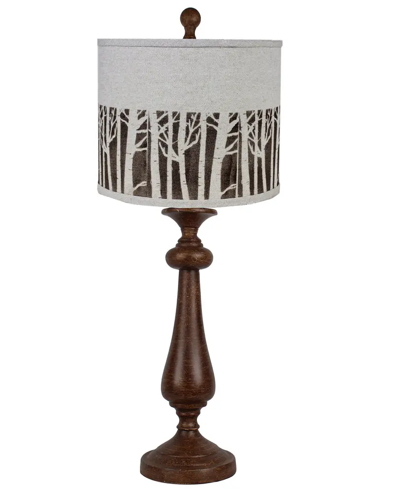 Brown Candlestick Forest Tree Shade Table Lamp By Homeroots