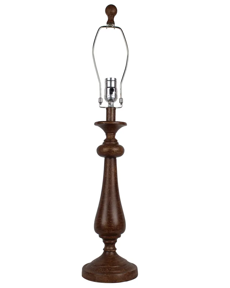 Brown Candlestick Lamp Base By Homeroots