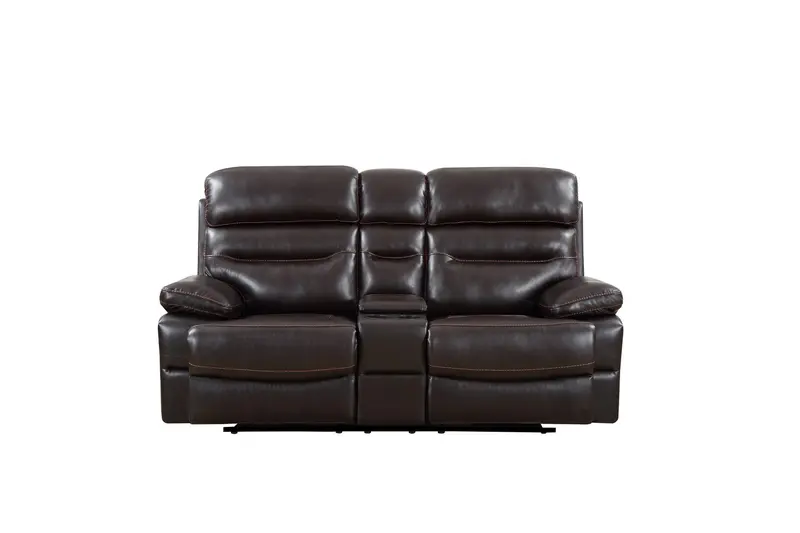 Brown Console Loveseat By Homeroots - 366322