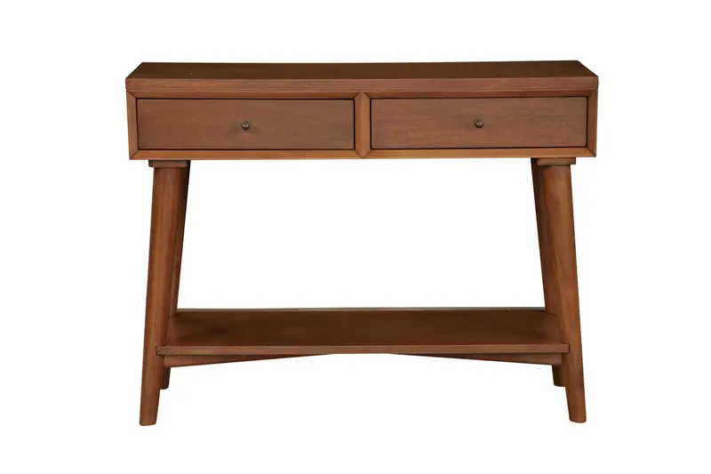 Brown Floor Shelf Console Table With Shelves And Drawers By Homeroots