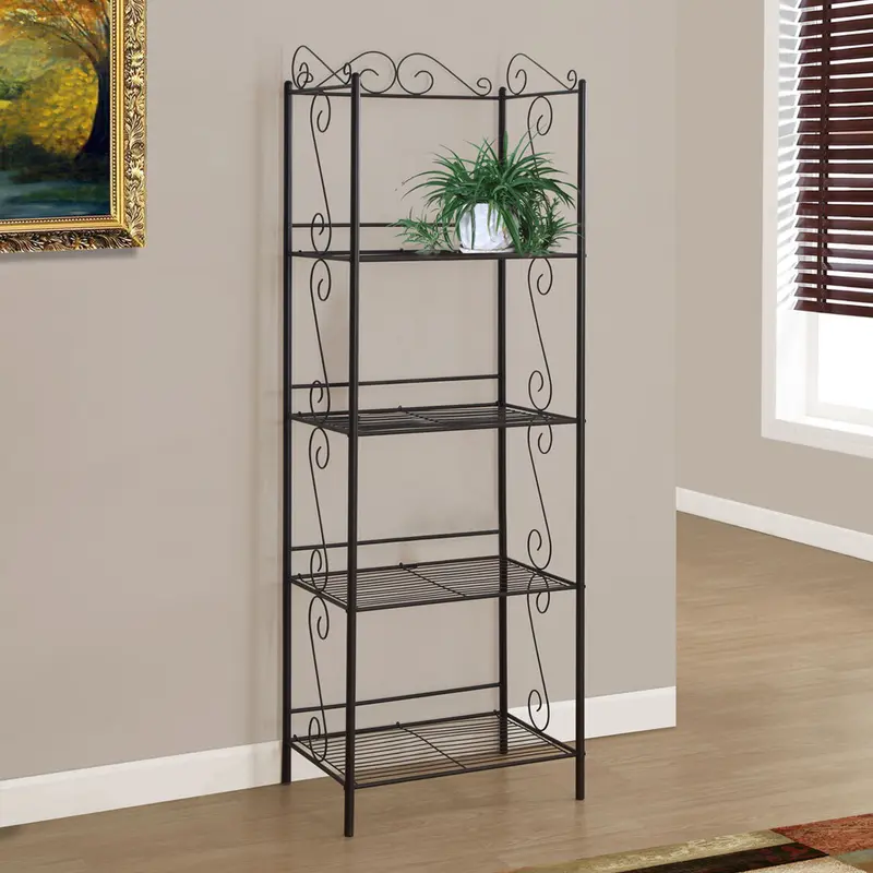 Brown Metal Shelf Bookcase By Homeroots