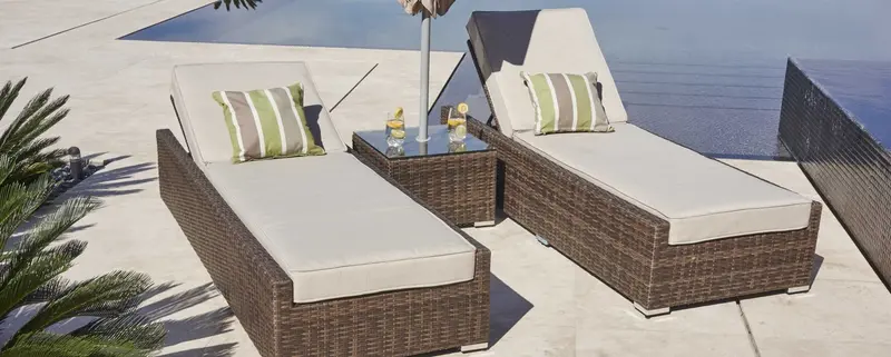 Brown Piece Outdoor Armless Chaise Lounge Set with Cushions By Homeroots