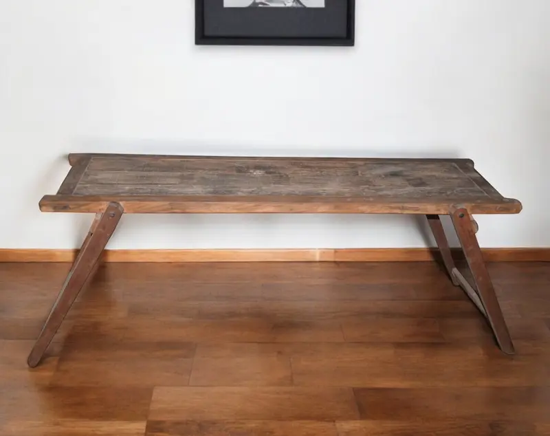 Brown Reclaimed Wood Distressed Folding Console Table By Homeroots