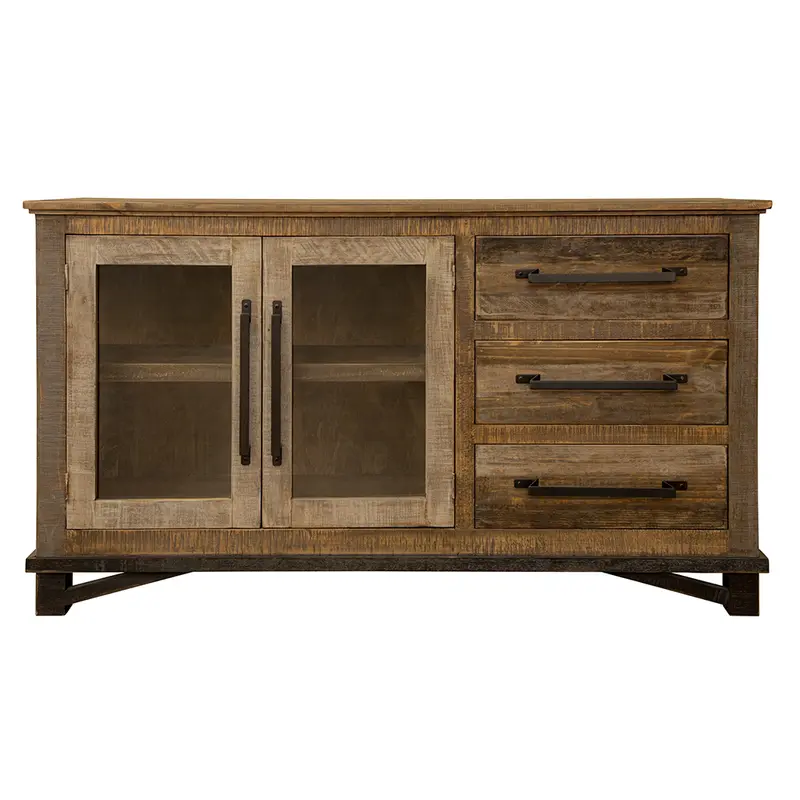 Brown Solid and Manufactured Wood Distressed Buffet Table By Homeroots
