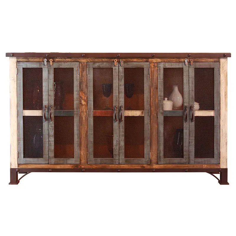 Brown Solid and Manufactured Wood Distressed Credenza By Homeroots