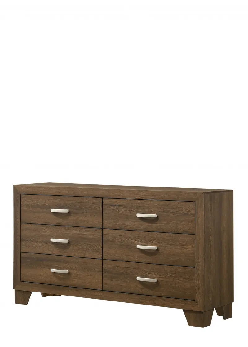 Brown Solid and Manufactured Wood Six Drawer Double Dresser By Homeroots