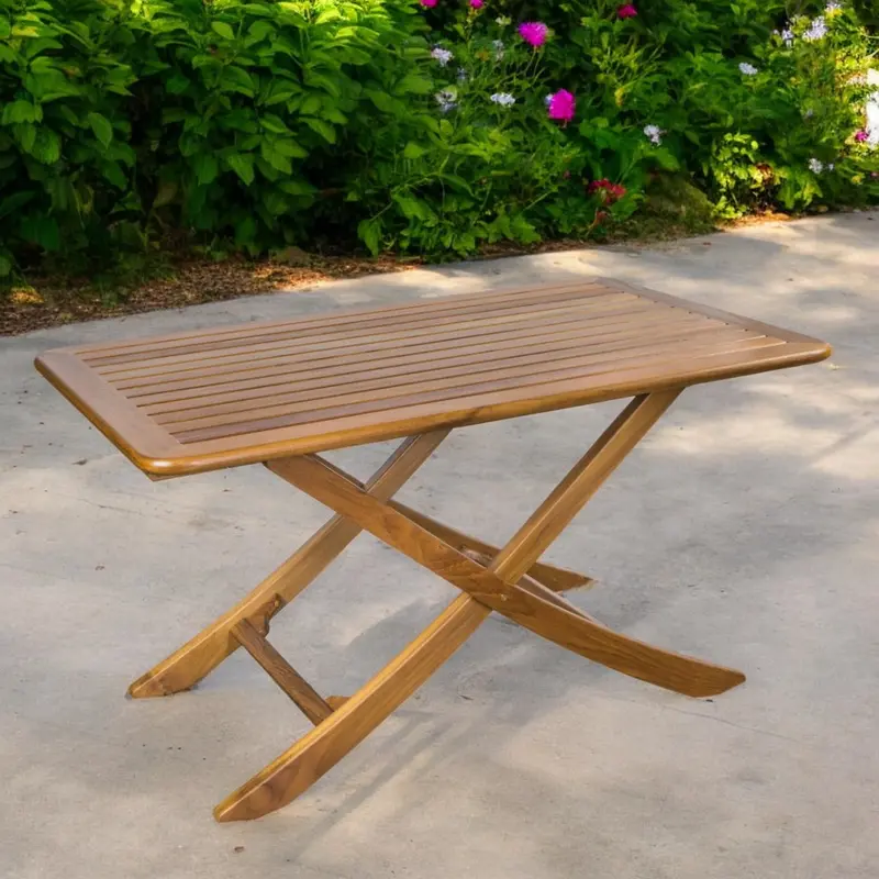 Brown Solid Wood Folding Outdoor Picnic Table By Homeroots