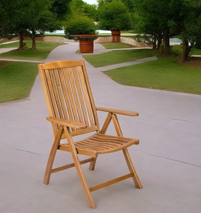 Brown Solid Wood Indoor Outdoor Arm Chair By Homeroots