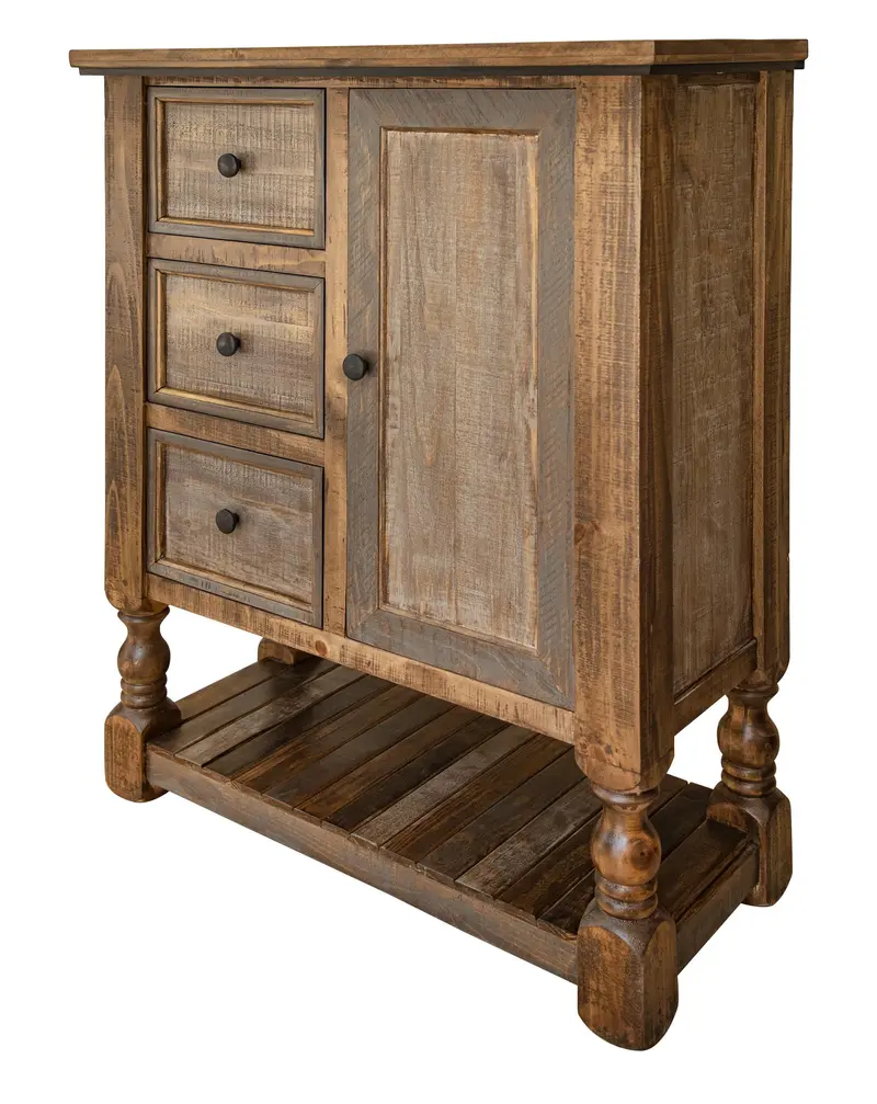 Brown Solid Wood Three Drawer Chest By Homeroots