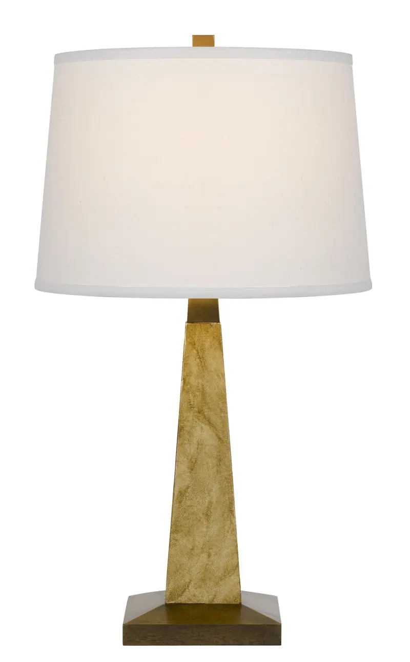 Brown Table Lamp With Off White Empire Shade By Homeroots