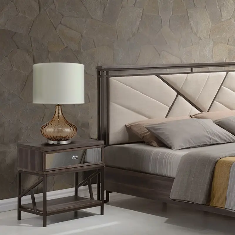 Brown Textured Glass Table Lamp By Homeroots