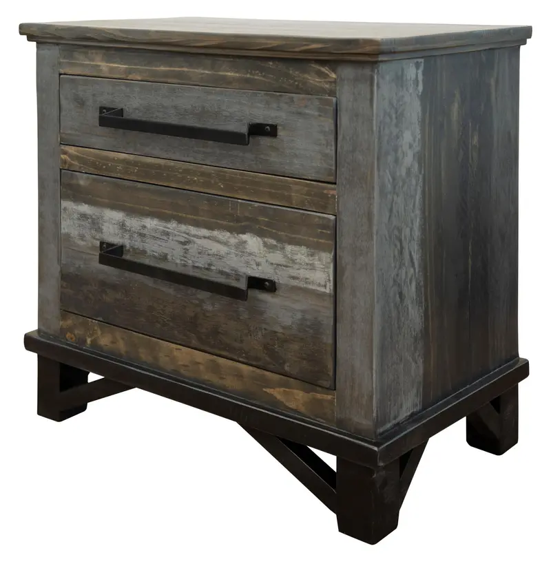 Brown Two Drawer Nightstand By Homeroots