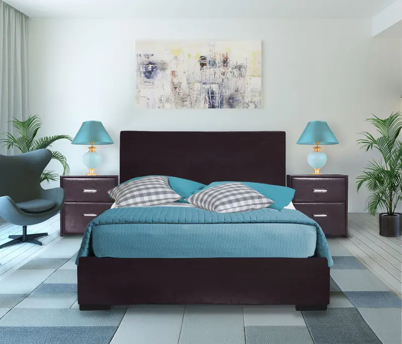Brown Upholstered Full Platform Bed By Homeroots