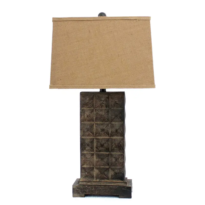 Brown Vintage With Metal Pedestal - Table Lamp