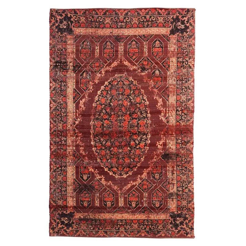 Brown with Red Digitally-Printed Indoor/Outdoor Rug, 4'x6',4ir002
