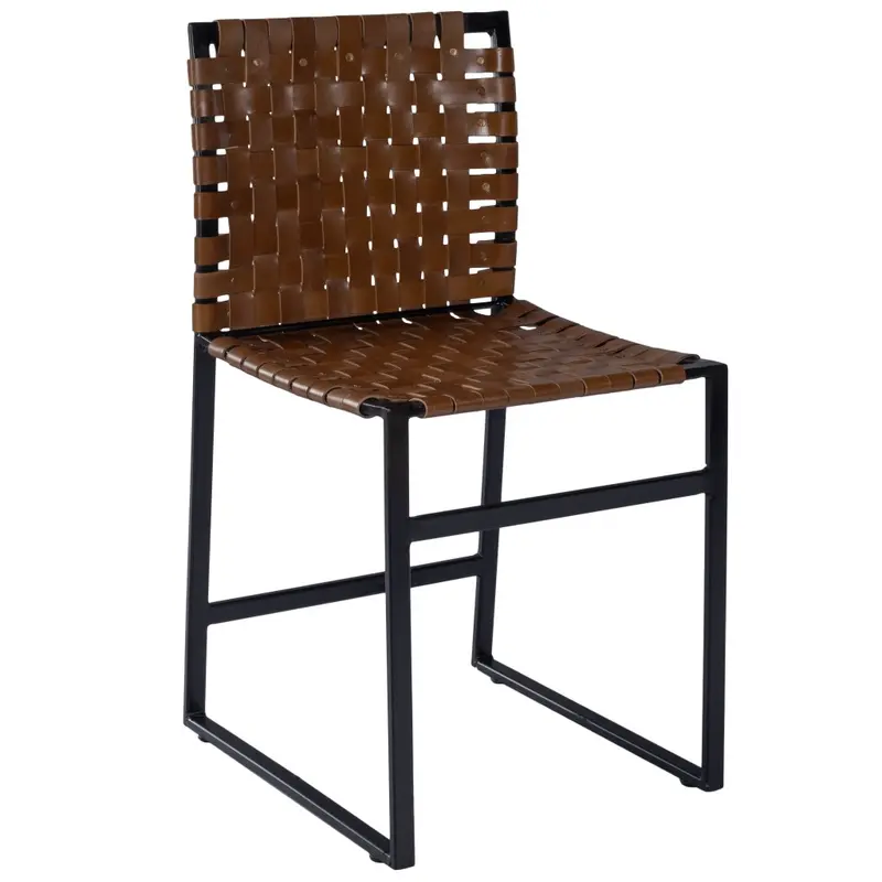 Brown Woven Leather Chair By Homeroots