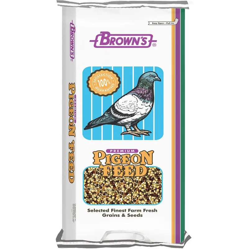 Brown’s American Series Rock Mix Pigeon Food 50 lb | Premium Corn-Free Seed Blend for Breeding & Training