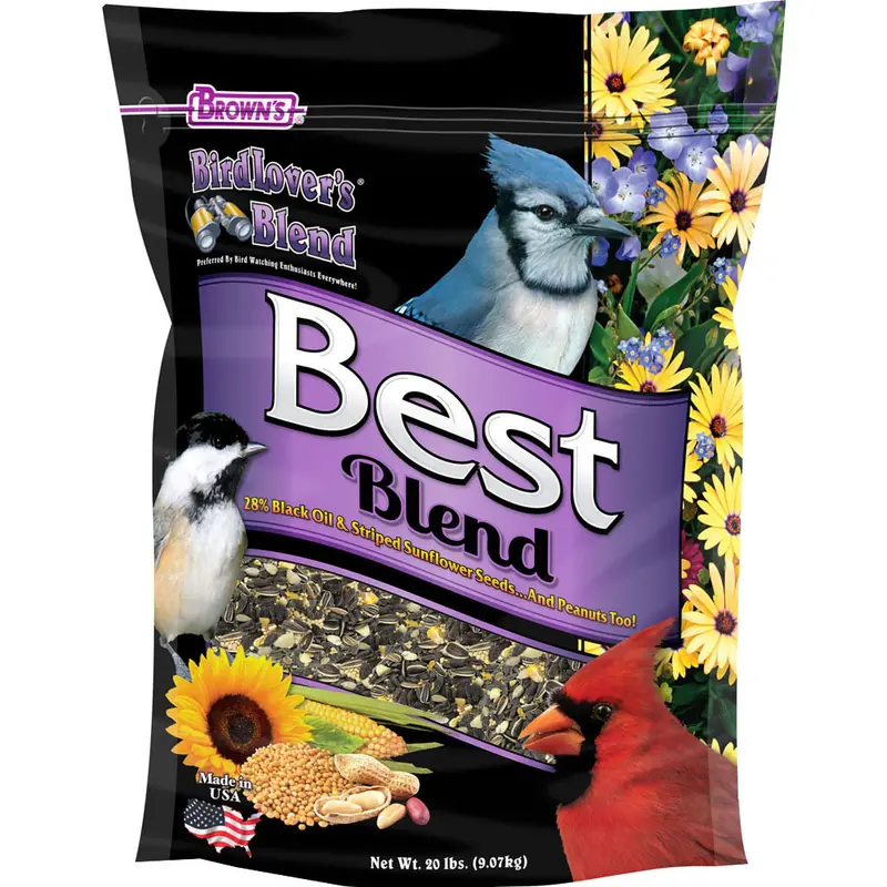 Brown’s Bird Lover’s Blend Best Wild Bird Seed Mix 20 lb