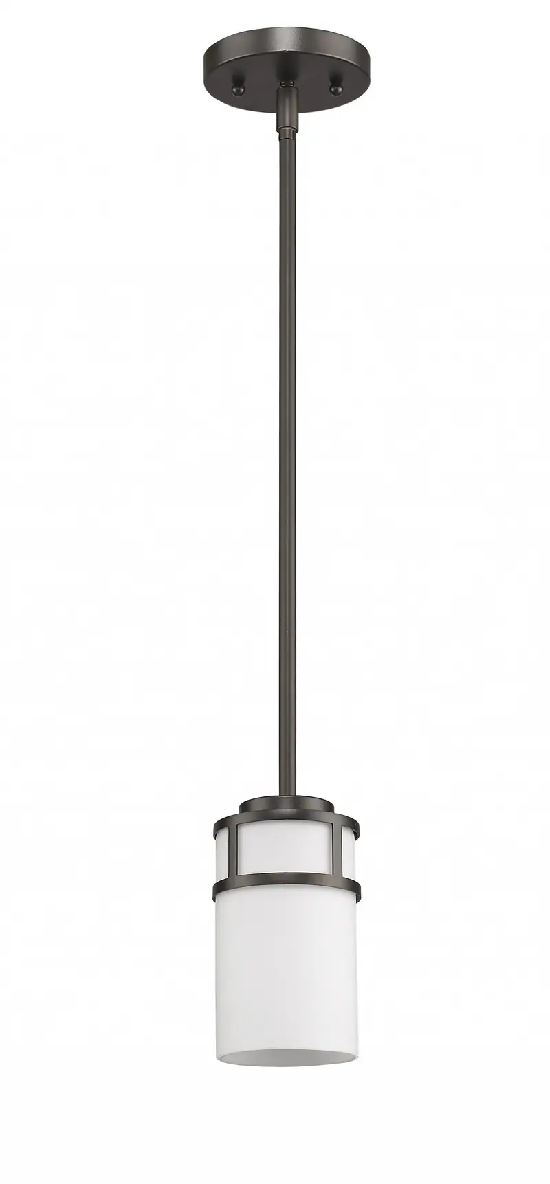 Brushed Bronze Minimalist Cylindrical Hanging Light By Homeroots