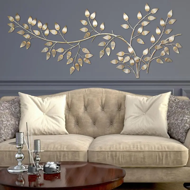Brushed Gold Flowing Leaves Metal Wall Decor By Homeroots