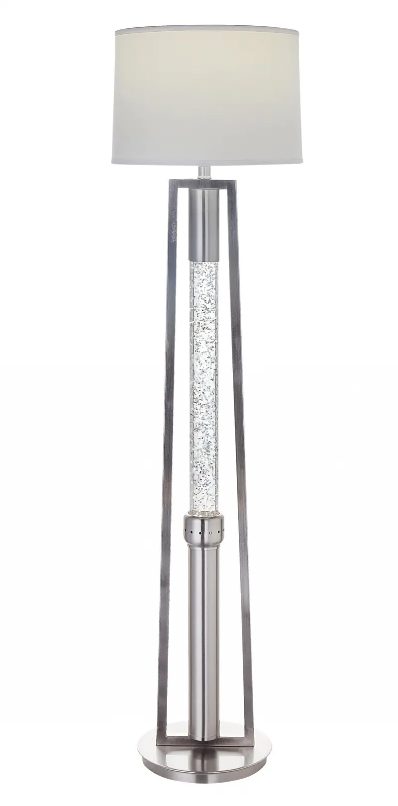 Brushed Nickel Metal Glass LED Shade Floor Lamp By Homeroots - 347218