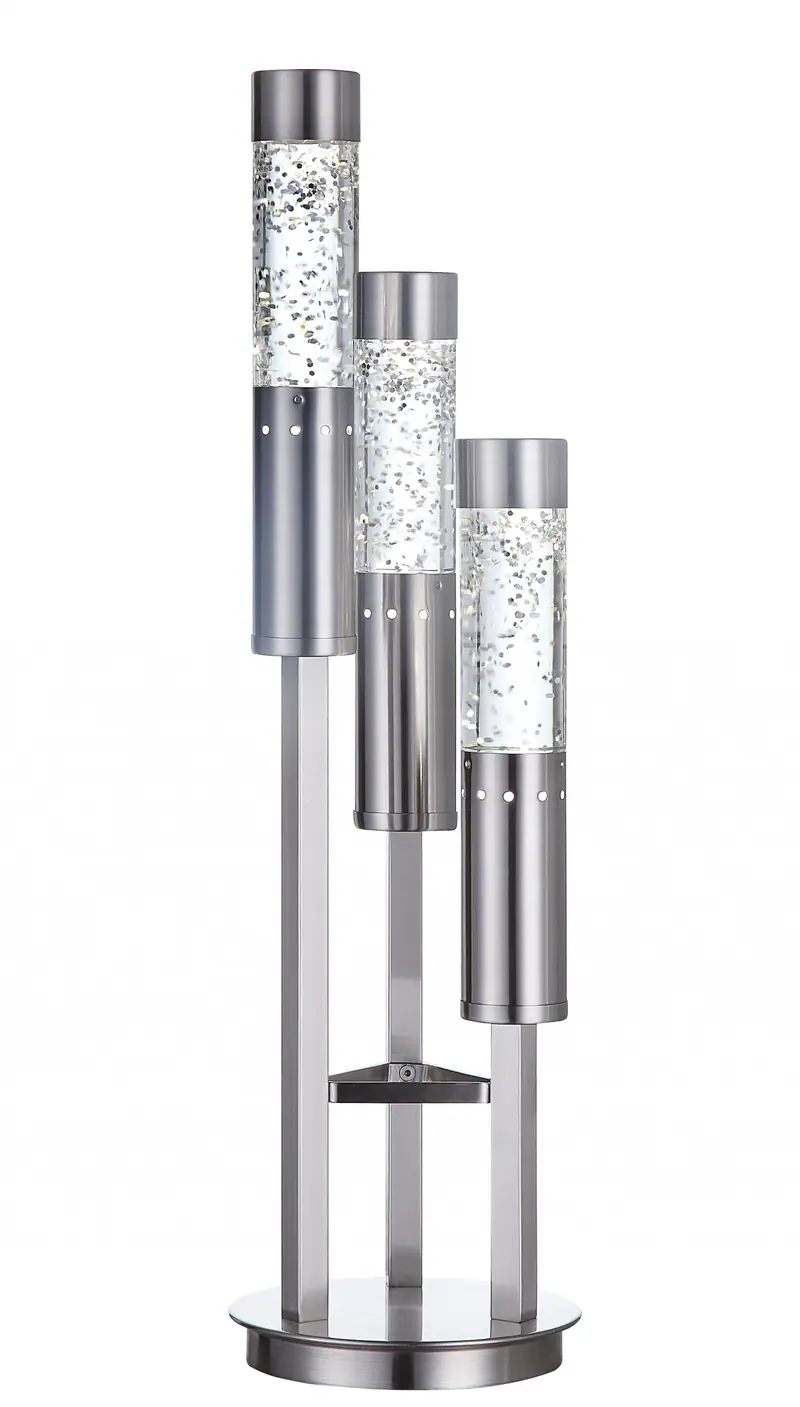 Brushed Nickel Metal Glass LED Table Lamp By Homeroots