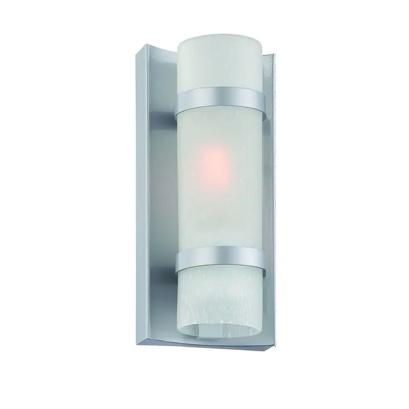 Brushed Silver and White Glass Wall Sconce By Homeroots