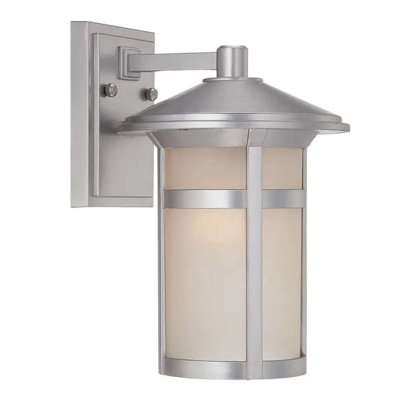 Brushed Silver Round White Glass Wall Light By Homeroots