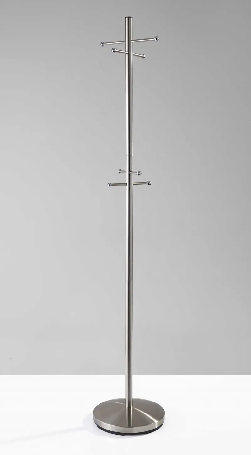 Brushed Steel Brushed Steel Coat Rack By Homeroots - 372947