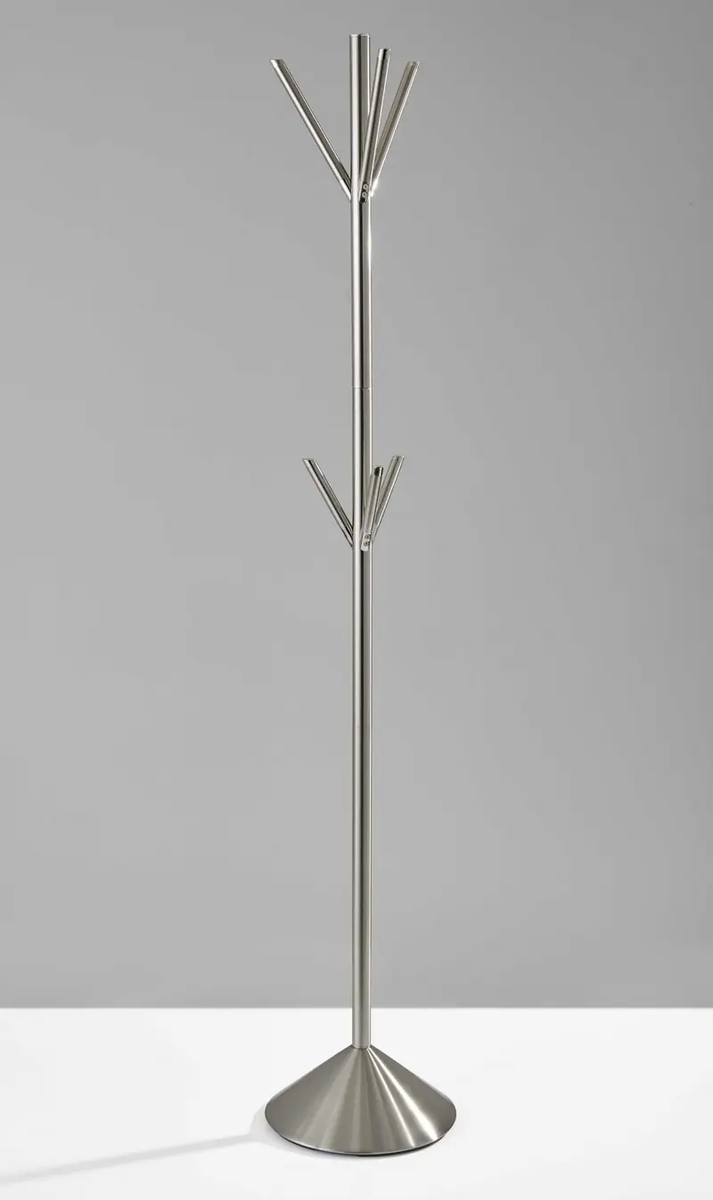Brushed Steel Brushed steel pyramid Coat Rack By Homeroots