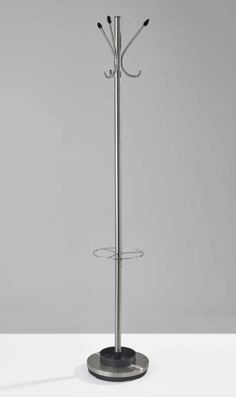 Brushed Steel Brushed Steel Stand  Coat Rack By Homeroots