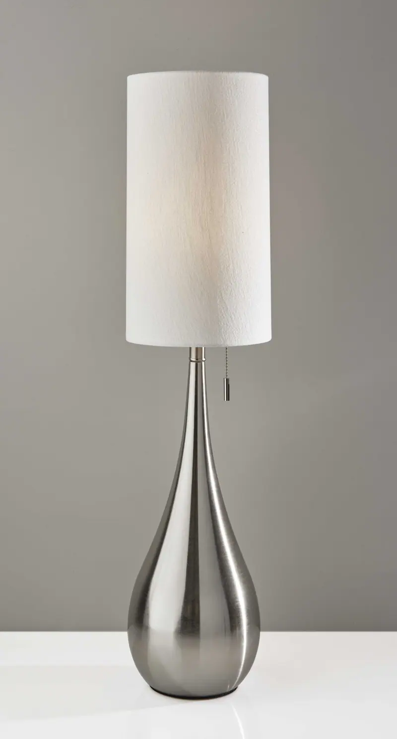 Brushed Steel Metal Teardrop Table Lamp By Homeroots