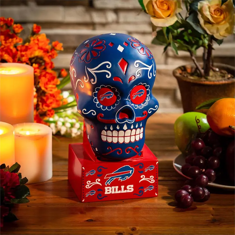 Buffalo Bills, Sugar Skull Statue, BLUE