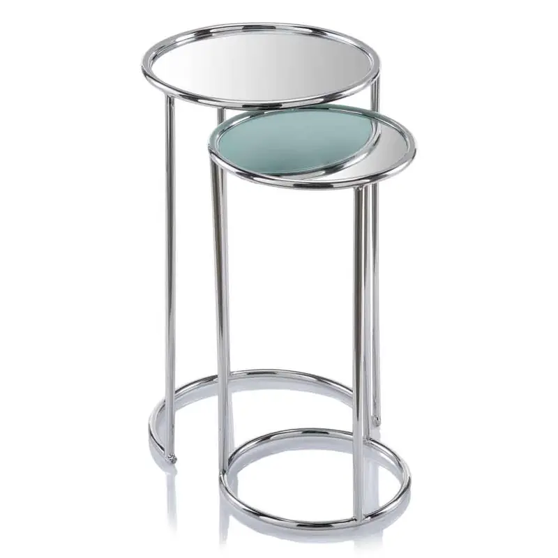 Buffed Nested Mirror Tables Set of 2 By Homeroots