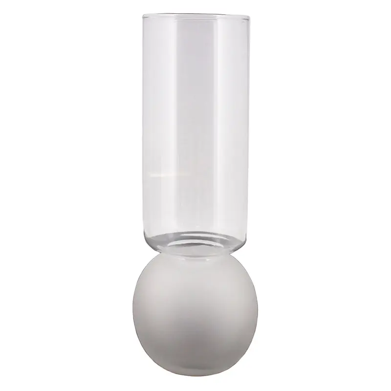 Bulb Vase Extra Tall - Frost Set Of 2 By HomArt