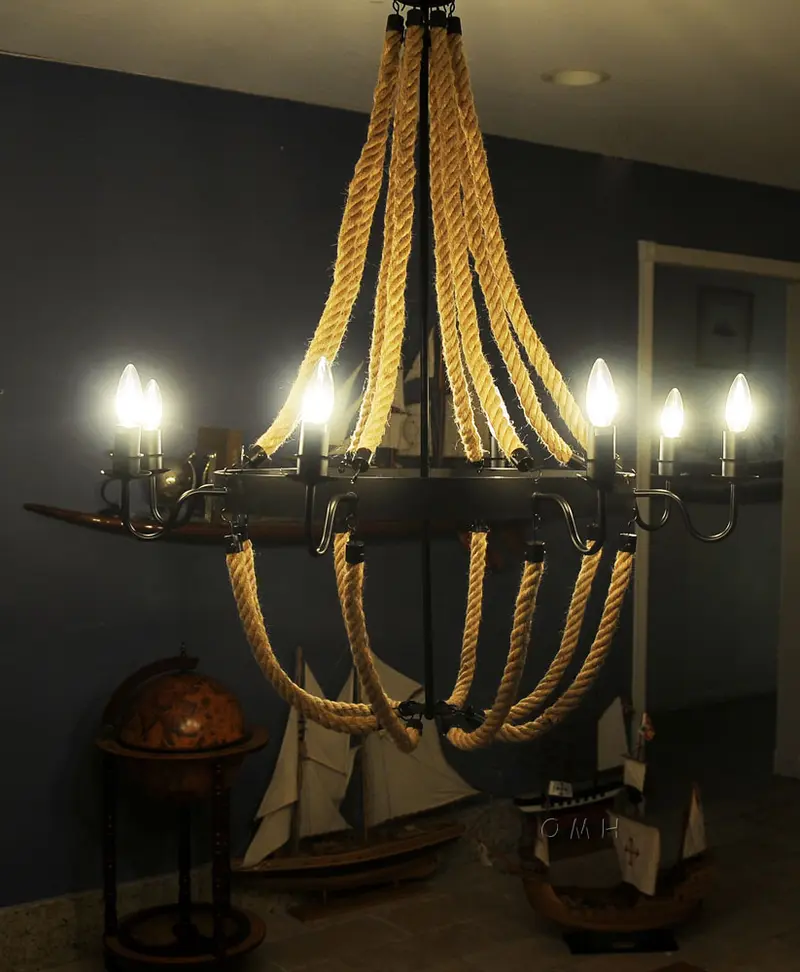 Bulbs Large Rope Pendant Lamp By Homeroots