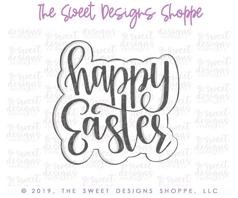 Bundle - Happy Easter - Cookie Cutter and Stencil