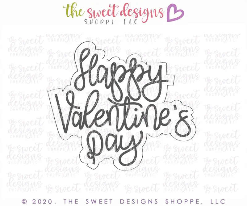 Bundle - Happy Valentine's Day - Cookie Cutter and Stencil