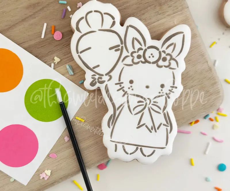 Bundle - PYOC Bunny with Balloon - Cookie Cutter & Stencil