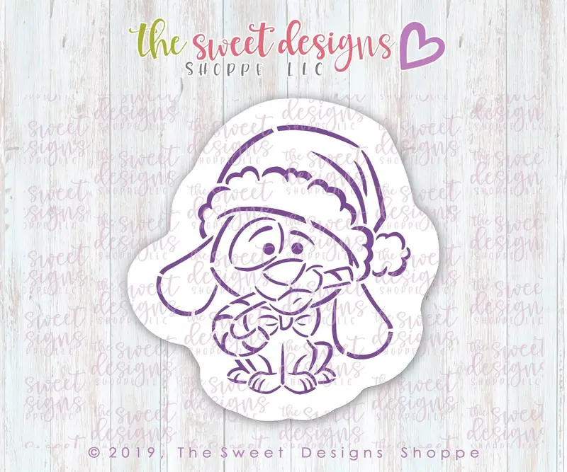 Bundle - PYOC Christmas Puppy - Cookie Cutter & Stencil