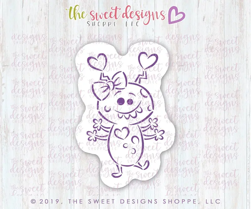 Bundle - PYOC Girl Monster - Cookie Cutter & Stencil