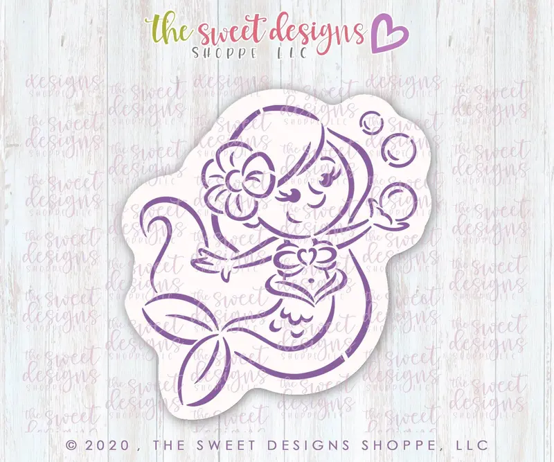 Bundle - PYOC Mermaid - Cookie Cutter and Stencil